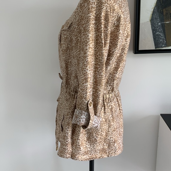 Charter Club 100% linen gold shimmer safari jacket M - Picture 5 of 8